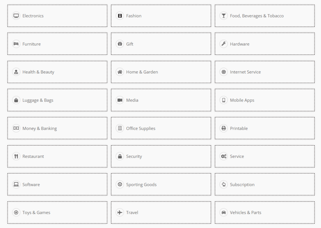 Saverlo Categories